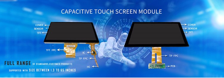 Taispeántas scáileán tadhaill I2C / USB PCAP 5 orlach téad LCD le comhéadan mipi